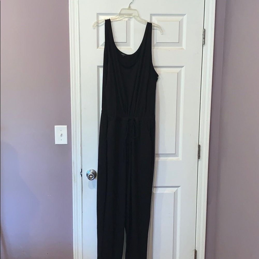 Short sleeve black romper.